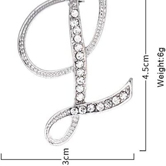 Initial Letter Y Brooch Pin Fashion Silver and Gold with Crystals Two Pack - Picture 8 of 10